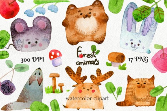 Cute Cubic Forest Animals Watercolor: Illustrations Review