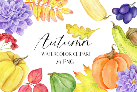 Fall Watercolor Clipart: Rich Illustrations for Autumn