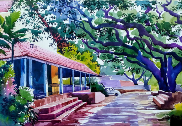 Hand Drawn Watercolor Japanese Garden Illustrations Review