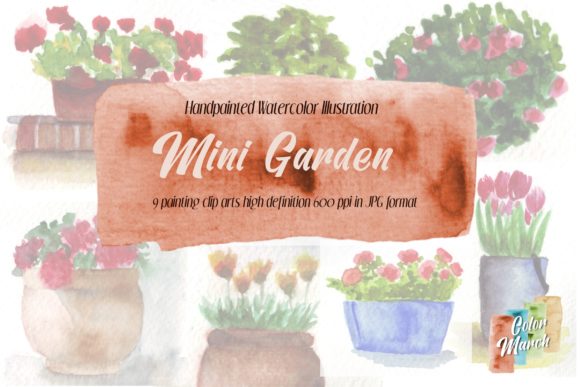Mini Garden Watercolor Art: Fresh Illustrations