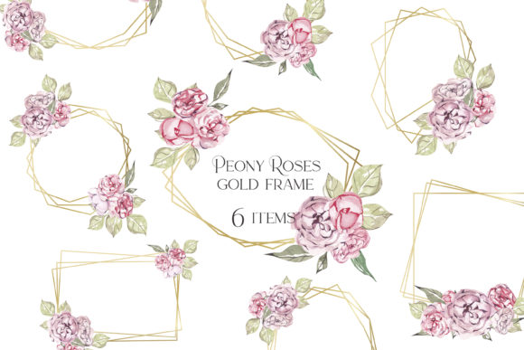 Peony Watercolor Frame: Golden Illustrations Review