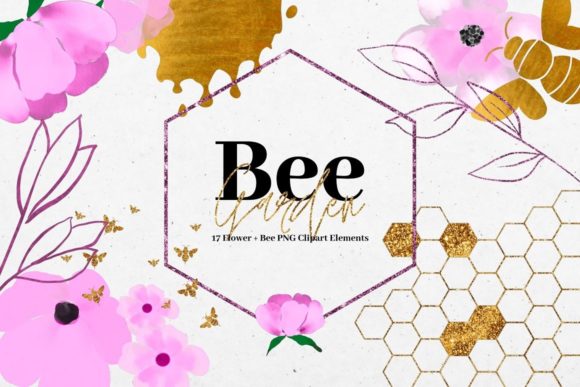 Pink Watercolor Flowers and Gold Bees: A Designer's Review