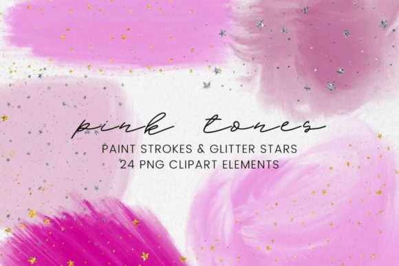 Pink Watercolor Paint Brushstroke: Editorial Illustrations