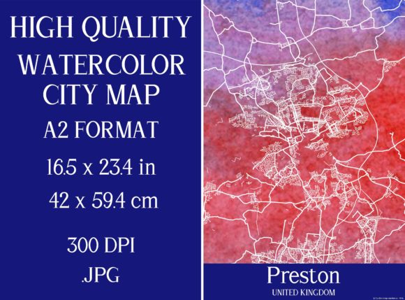 Preston UK Watercolor City Map: Illustrations Review