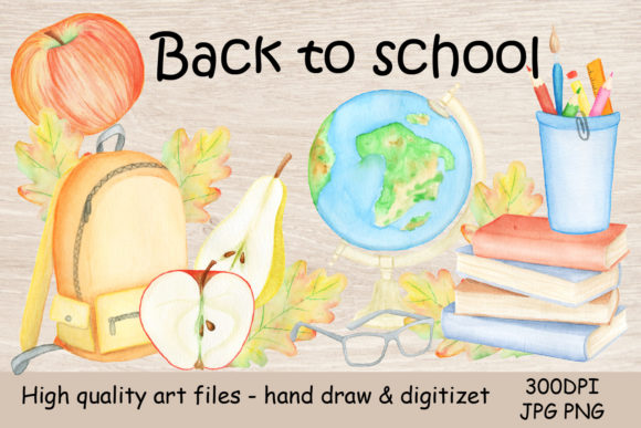 Review: Watercolor Clipart Back to School.Autumn for Stitchers