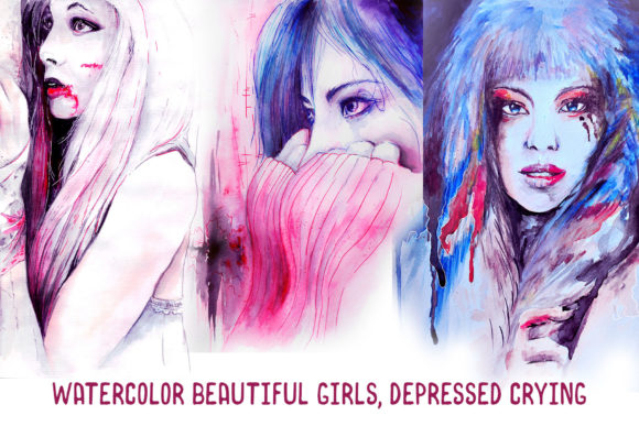 Reviewing Watercolor Beautiful Girls, Depressed for Embroidery
