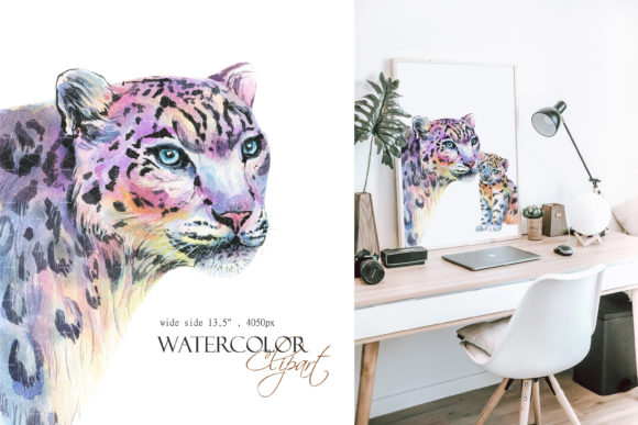 Reviewing Watercolor Snow Leopard Clipart for Embroidery