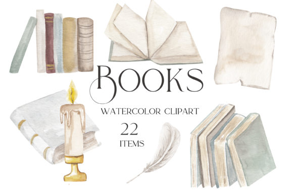 Vintage Book Clipart: Watercolor Illustrations Review