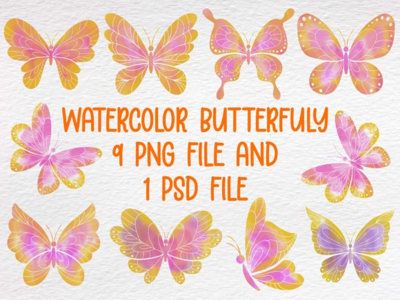 Watercolor Butterfly Clipart for Illustrations