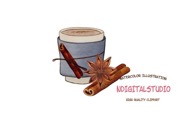 Watercolor Chocolate Drink Clipart: Sweet Illustrations