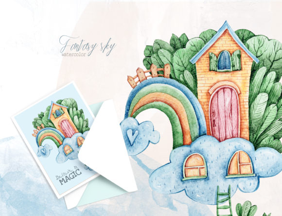 Watercolor Cute Rainbow Sublimation: Illustrations for Brands