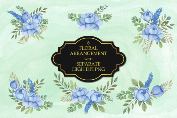 Watercolor Elegant Blue Flower 6 Bouquet Illustrations Review