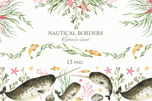 Watercolor Nautical Borders Clipart & Illustrations Review