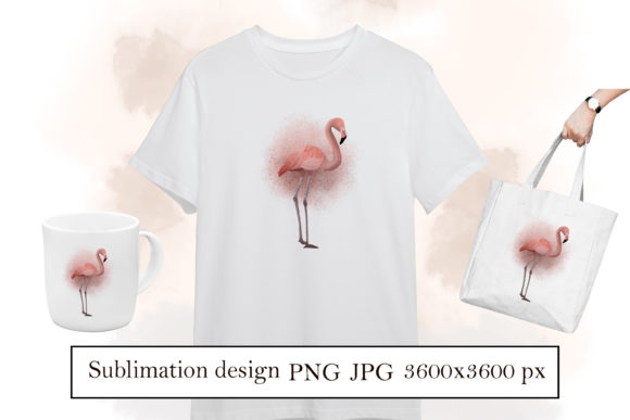 Watercolor Pink Flamingo Bird Png for Illustrations