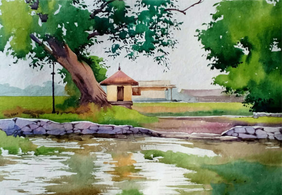 Watercolor Pond in the Park: Illustrations Review