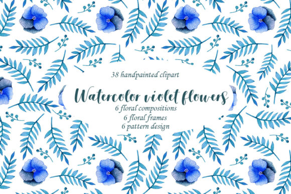 Watercolor Violet Flowers: Premium Illustrations for Branding