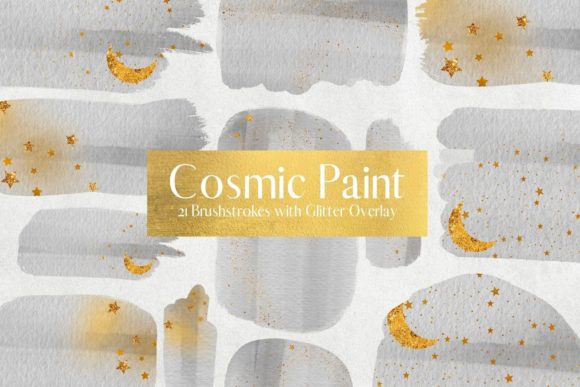 White Watercolour & Gold Glitter: Premium Illustrations